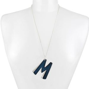 Say My Name Silverplated Letter M Double Necklace